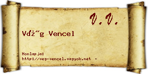 Vég Vencel névjegykártya